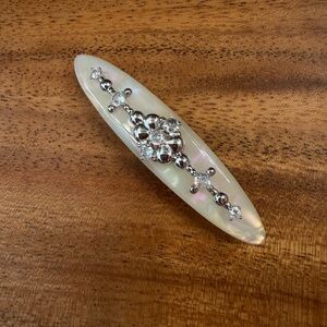Pearl Iridescent Crystal Barrette ✨